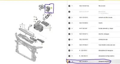 Автозапчастина б/у труба для seat leon (5f1) 1.5 tgi посилання на oem iam 05e129656f  05e129656a