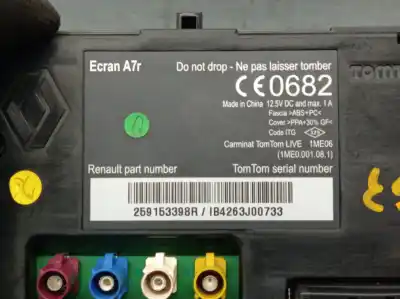 Peça sobressalente para automóvel em segunda mão display gps / multimídia por renault grand scénic iii (jz0/1_) 1.6 dci (jz00, jz12) referências oem iam 259153398r ib233j00733 259154618r