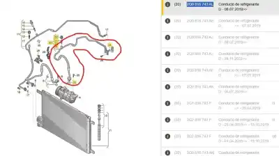 Автозапчасти б/у трубы кондиционирования воздуха за skoda scala (nw1) 1.0 tsi ссылки oem iam 2q0816743al  2q0816743al