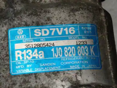 Автозапчастина б/у компресор кондиционера для seat leon (1m1) 1.9 tdi посилання на oem iam 1j0820803k sd7v16 1j0820803l Автозапчастина б/у компресор кондиционера для seat leon (1m1) 1.9 tdi посилання на oem iam 1j0820803k sd7v16 1j0820803l