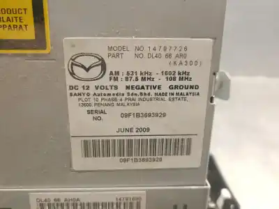 Автозапчасти б/у аудиосистема / радио cd за mazda 2 lim. (de) 1.5 16v cat ссылки oem iam dl4066ar0  dl4066ar0