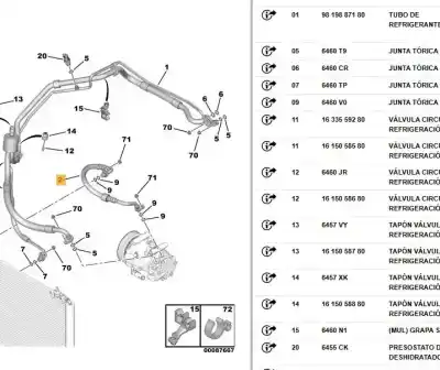 Автозапчасти б/у трубы кондиционирования воздуха за CITROEN C4 LIM. 1.6 16V ссылки OEM IAM 9658227580  9658227580