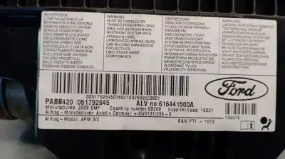 Second-hand car spare part front right air bag for ford ka (ru8) 1.3 tdci oem iam references 051792845  1553977