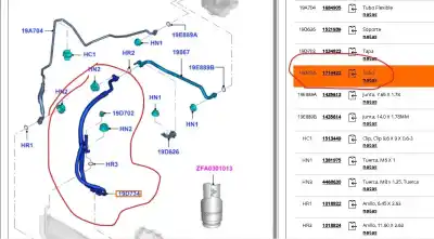 Pièce détachée automobile d'occasion tuyaux de climatisation pour ford fiesta vi (cb1, ccn) 1.4 tdci références oem iam 8v5119d850bf  1714422
