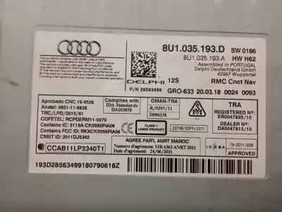 Second-hand car spare part audio system / radio cd for audi q3 (8ub, 8ug) 2.0 tdi oem iam references 8u1035193d  8u1035193d