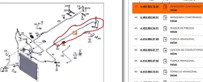 Peça sobressalente para automóvel em segunda mão tubos de ar condicionado por smart forfour fastback (453) electric drive (453.091) referências oem iam a4538307800  a4538307800