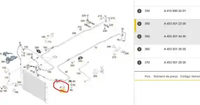 Second-hand car spare part air conditioning pipes for smart forfour fastback (453) electric drive (453.091) oem iam references a4535014300  a4535014300