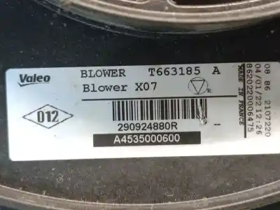 Second-hand car spare part heating fan for smart forfour fastback (453) electric drive (453.091) oem iam references a4535000600 t663185a valeo a4535000093