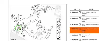 Peça sobressalente para automóvel em segunda mão tubos de ar condicionado por bmw x3 (e83) 2.0 sd referências oem iam 64533412472  64533455916