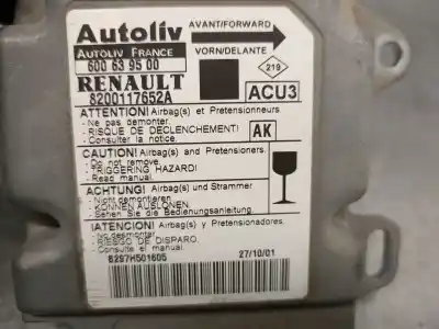 Автозапчастина б/у блок управління подушками безпеки для renault scenic (ja..) 1.9 dti diesel 80 cv / 59 kw посилання на oem iam 8200117652a 600639500 autoliv 