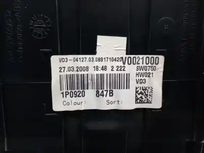 Peça sobressalente para automóvel em segunda mão quadrante por seat leon (1p1) 2.0 tdi 16v referências oem iam 1p0920847b 110080370013 vdo 1p0920847fx