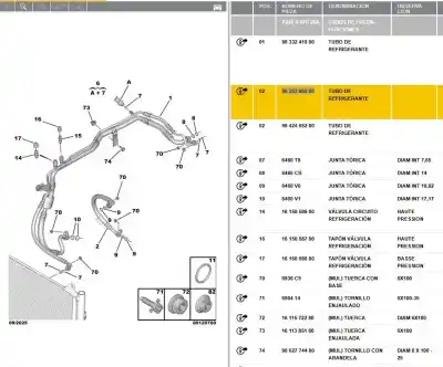 Автозапчастина б/у труби кондиціонації для peugeot 2008 ii (ud_, us_, uy_, uk_) 1.2 puretech 100 посилання на oem iam 9850482380  9826365980