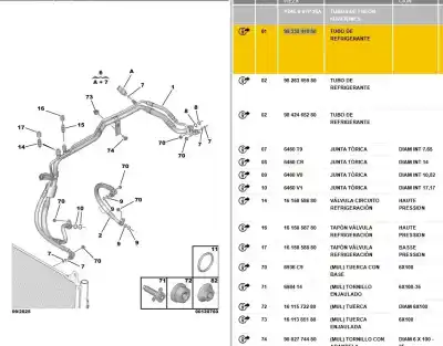 Автозапчасти б/у трубы кондиционирования воздуха за peugeot 2008 ii (ud_, us_, uy_, uk_) 1.2 puretech 100 ссылки oem iam 9833241880  9833241880