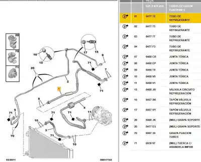 Автозапчастина б/у труби кондиціонації для peugeot 407 sw (6e_, 6d_) 2.2 16v посилання на oem iam 647774  647774 Автозапчастина б/у труби кондиціонації для peugeot 407 sw (6e_, 6d_) 2.2 16v посилання на oem iam 647774  647774