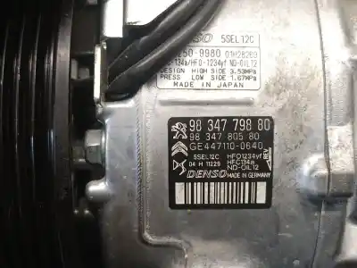 Автозапчасти б/у компрессор кондиционера воздуха за peugeot 2008 ii (ud_, us_, uy_, uk_) 1.2 puretech 100 ссылки oem iam 9834779880 ge4471100640 denso 9834730080