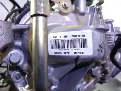 Second-hand car spare part complete engine for dacia jogger 1.0 tce 90 eco-g oem iam references h4df480 u270649 8201733030