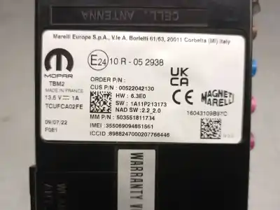 Second-hand car spare part electronic module for fiat 500 (312_) electric (ev) oem iam references 00522042130  