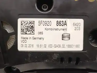 Автозапчастина б/у панель інструментів для seat leon (5f1) 1.6 tdi посилання на oem iam 5f0920863a  5f0920863a