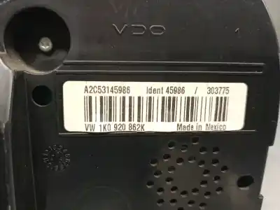 Автозапчастина б/у панель інструментів для volkswagen jetta (1k2) 1.9 tdi посилання на oem iam 1k0920862k  1k0920862k