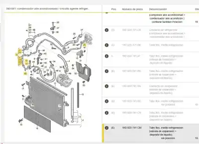 Second-hand car spare part air conditioning pipes for audi a3 (8p) 2.0 tdi oem iam references 1k0820741cm  1k0820741cm