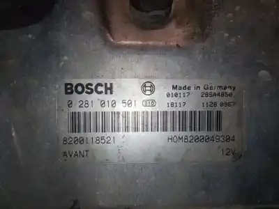 Автозапчастина б/у ебу контролер двигуна для renault clio ii fase i (b/cbo) 1.9 dti diesel 80 cv / 59 kw посилання на oem iam 8200118521  0281010501 bosch