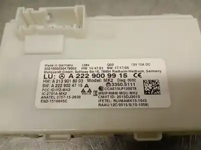 Автозапчастина б/у електронний модуль для mercedes-benz glc (x253) 200 d 4-matic (253.916) посилання на oem iam a2229009915  