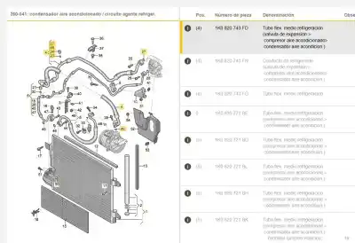 Pièce détachée automobile d'occasion tuyaux de climatisation pour audi a3 (8p) 2.0 tdi références oem iam 1k0820743fd  1k0820743fd