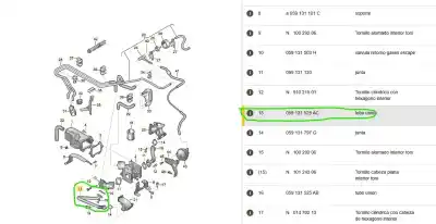 Автозапчасти б/у трубка за audi q7 (4lb) 3.0 tdi quattro ссылки oem iam 059131525ac  059131525ac