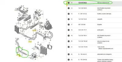 Second-hand car spare part tube for audi q7 (4lb) 3.0 tdi quattro oem iam references 7l6145795h