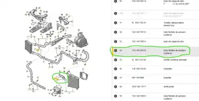 Pezzo di ricambio per auto di seconda mano tubo per audi q7 (4lb) 3.0 tdi quattro riferimenti oem iam 7l6145943b  7l6145943b