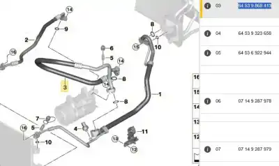 Автозапчасти б/у трубы кондиционирования воздуха за bmw x3 (g01, f97) xdrive 20 d mild-hybrid ссылки oem iam 9868413  64539868413