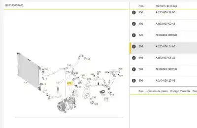 Автозапчастина б/у труби кондиціонації для mercedes-benz glc (x253) 200 d 4-matic (253.916) посилання на oem iam a2538302400  a2538302400