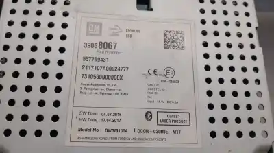 Second-hand car spare part audio system / radio cd for opel corsa e van 1.3 cdti oem iam references 39068067 557799431 gm 39068067