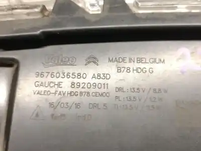 Second-hand car spare part front left headlight for citroen c4 picasso ii 1.6 bluehdi 120 oem iam references 9676036580 89209011 valeo 9676036580