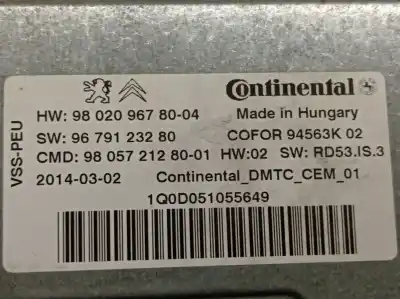 Автозапчасти б/у блок управления пуск/стоп за citroen c3 ii (sc_) 1.6 hdi ссылки oem iam 9802096780 a2c53427745 