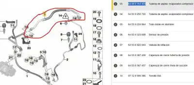 Автозапчастина б/у труби кондиціонації для mini mini (r56) cooper s посилання на oem iam 64502751473  64502751473