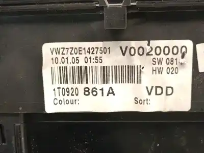 Second-hand car spare part dashboard for volkswagen caddy ka/kb (2k) 1.9 tdi oem iam references 1t0920861a v0020000 vdo 1t0920861ax