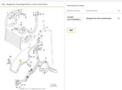 Автозапчастина б/у труби кондиціонації для jaguar f-pace (x761) 2.0 td4 посилання на oem iam gx7319n648bc  t2h6667