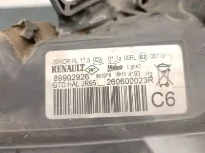 Автозапчасти б/у левая фара за renault grand scénic iii (jz0/1_) 1.5 dci ссылки oem iam 260600023r 89902926 valeo 260606760r