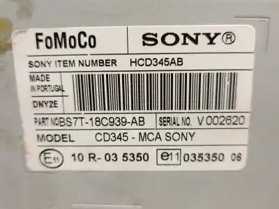 Автозапчастина б/у аудіо система / радіо cd для ford s-max (wa6) 2.0 tdci посилання на oem iam bs7t18c939ab  1805708