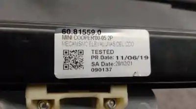 Автозапчастина б/у регулятор вікна передній лівий для mini r50,r53 1.6 16v cat посилання на oem iam 51337039451 011001161a kuster 51337039451