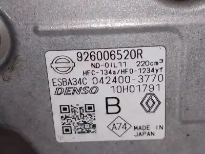 Peça sobressalente para automóvel em segunda mão compressor de ar condicionado a/a a/c por renault 5 e-tech electric p01 /rbe / a1bea1a50000 referências oem iam 926006520r  