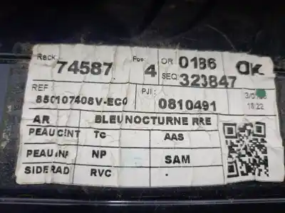 Peça sobressalente para automóvel em segunda mão para choques traseiro por renault 5 e-tech electric p01 /rbe / a1bea1a50000 referências oem iam 6ak26 850107408v 