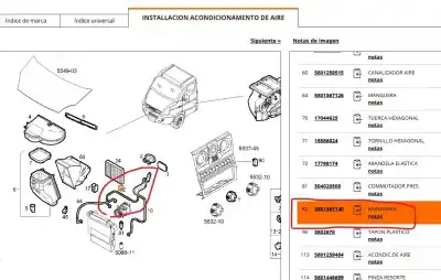 Pezzo di ricambio per auto di seconda mano Tubi Aria Condizionata per IVECO DAILY IV CAJA/CHASIS 35C15 Riferimenti OEM IAM 5801367140  5801367140