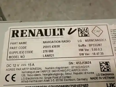 Second-hand car spare part gps navigation system for renault 5 e-tech electric p01 /rbe / a1bea1a50000 oem iam references 259154393r  