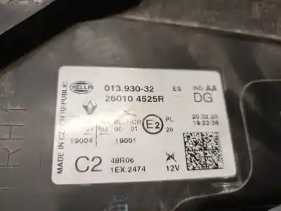 Автозапчасти б/у правая фара за renault captur ii (hf_) lpg (hfmt) ссылки oem iam 260104525r  260109090r