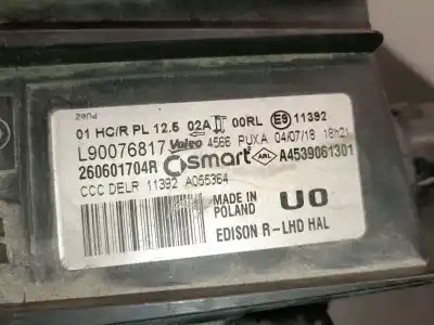 Pezzo di ricambio per auto di seconda mano faro anteriore destro per smart forfour fastback (453) 0.9 (453.044, 453.053) riferimenti oem iam a4539061301  a4539061301