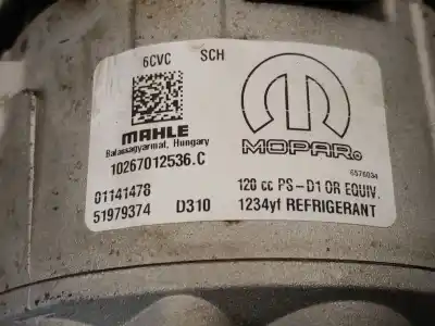 Автозапчастина б/у компресор кондиционера для jeep compass (mp, m6, mv, m7) 1.4 multiair посилання на oem iam 51979374 6576034 mopar 68245073aa