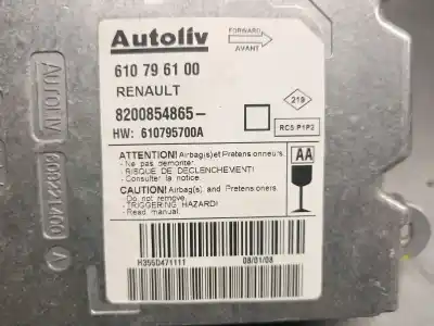 Автозапчастина б/у блок управління подушками безпеки для renault clio iii 1.5 dci diesel cat посилання на oem iam 8200854865 610796100 autoliv 