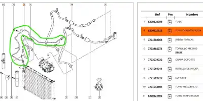 Автозапчастина б/у труби кондиціонації для renault clio iii 1.5 dci diesel cat посилання на oem iam 8200422125  8200422125